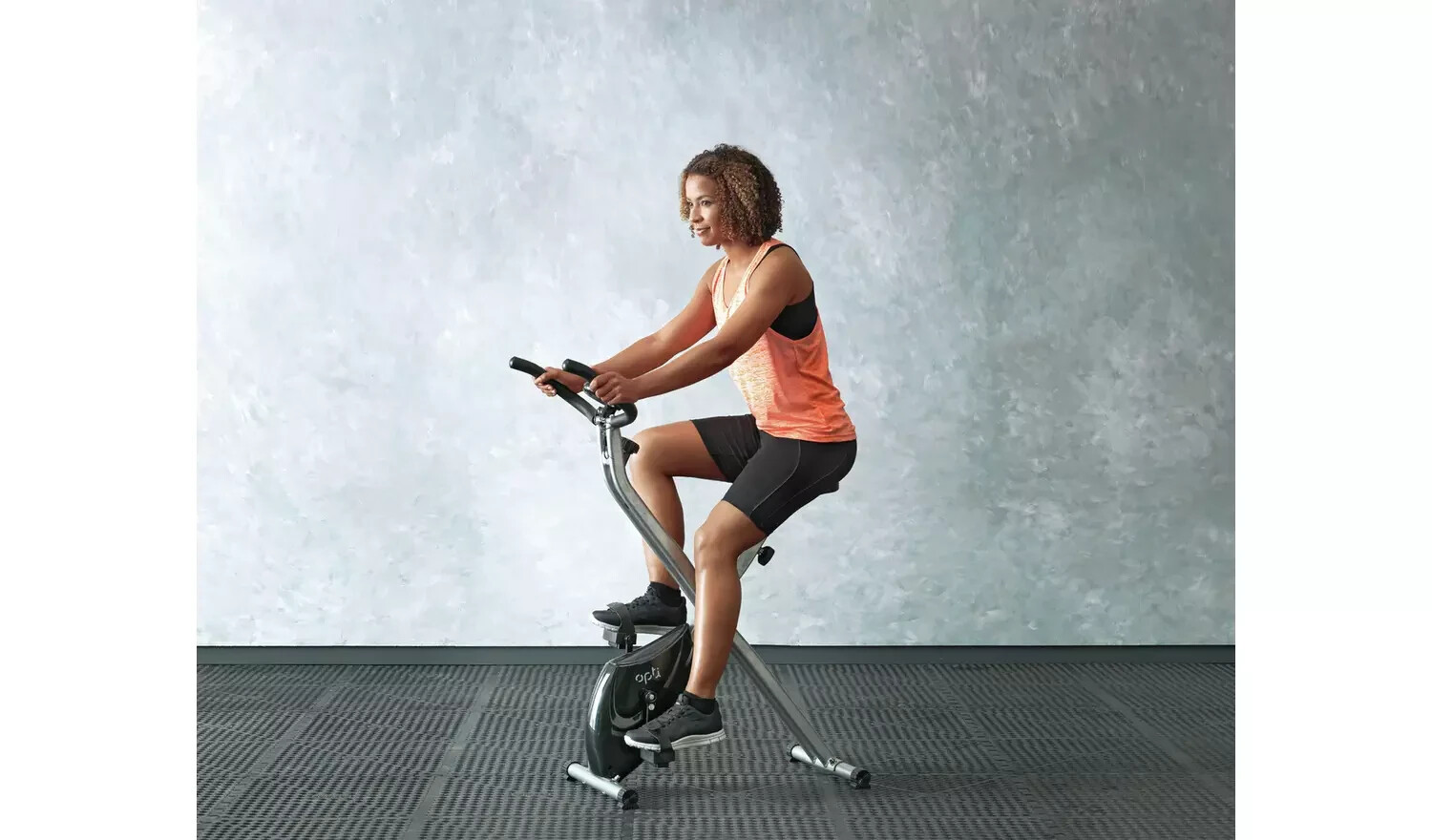 Opti Folding Exercise Bike With Fitness Tracker eBay