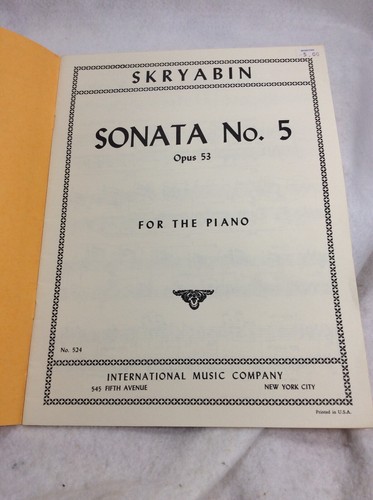 SKRYABIN SONATA Nr. 5 Opus 53 Noten für Klavier - Bild 3 von 4