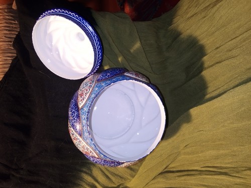 Persian Minakari Sugar Bowl - Picture 2 of 3