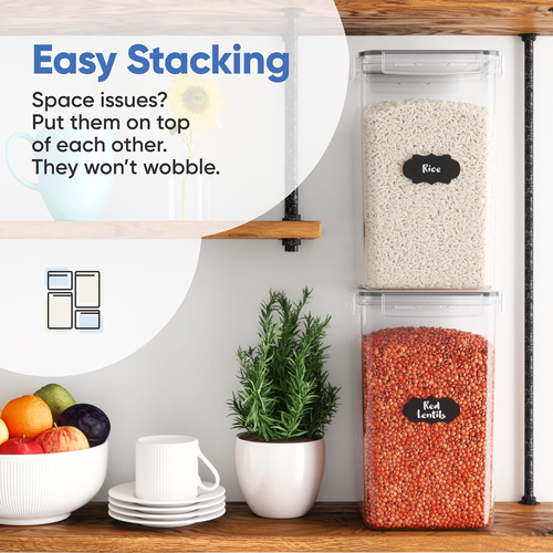 Extra Large Food Storage Containers with Lids Airtight (6.5L|220 Oz|2 Pack) for - Picture 5 of 8