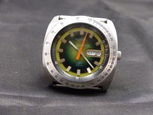 Increíble llamativo Fossil Blue 100M de colección, ¡combinación de colores muy trasera!¡! - Imagen 8 de 10