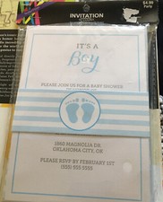 Its A Boy 10 Invitations Pack 136255 Blue 7inch 5inch Brother SIster Design