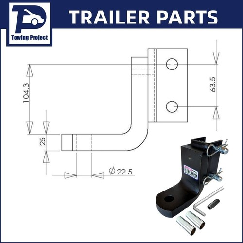 Mister Hitches Trailer Adjustable Tow Bar Ball Mount Tongue Hitch 3500kg ADR62 - Picture 2 of 4