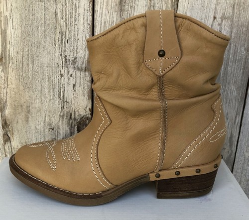 NIB Sundance Catalog Etta Cowboy Western Booties 36M US6 Tan Taupe Orig. $168 - Picture 4 of 8