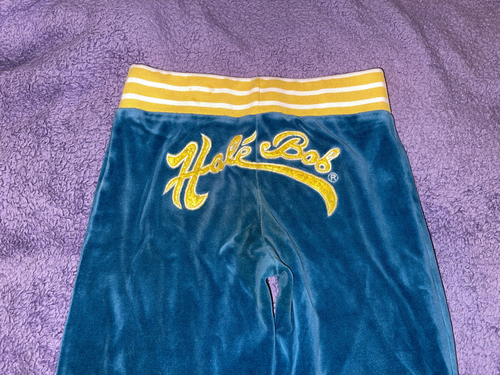 VTG Hale Bob Girls Turquoise White Gold Velour Track Set Jacket Sz 8 Pants Sz 10 - Picture 5 of 6