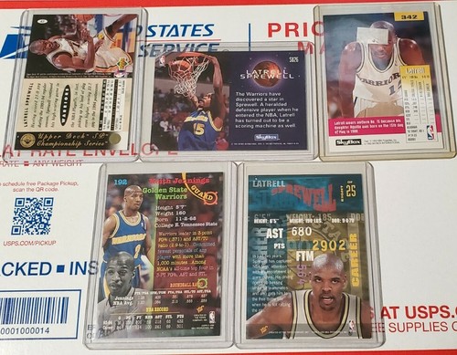 Lot of 5 NBA Warriors 1995 Latrell Sprewell Upper Deck Topps Skybox Keith Jennin - Picture 2 of 12