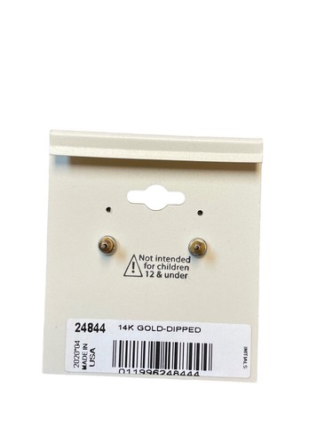 2028 14K Gold-Dipped Initial Button Earrings - Picture 3 of 3