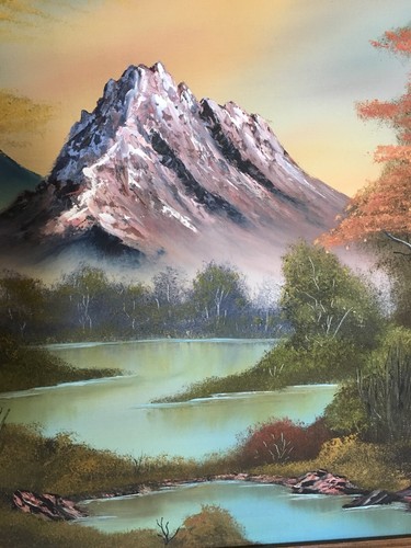 Landscape Oil Painting Signed KARP Mountain, River Trees - Picture 12 of 12