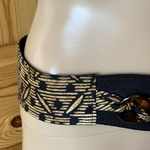 Cinturón de tela batik vintage imitación caparazón de tortuga se adapta aproximadamente a 27-30 - Imagen 5 de 12