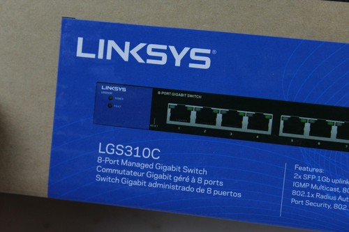 NEW Linksys 8-Port Managed Gigabit Ethernet Switch with 2 1G SFP Uplinks (LGS310 - Afbeelding 4 van 9
