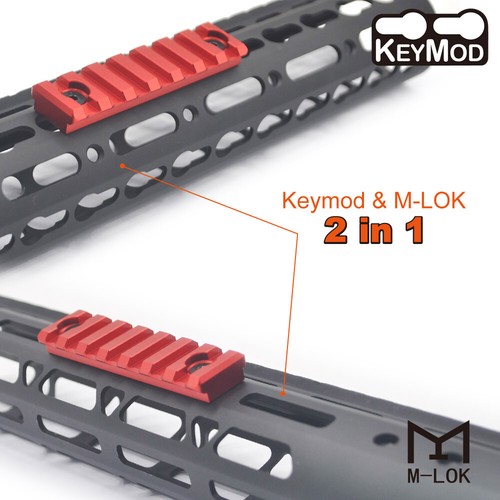 5/7/9/11/13 Slot Picatinny Rail Section with Dual Interface Fit Both Keymod/Mlok - Bild 6 von 27