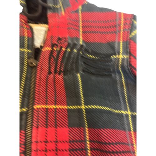 VTG Y2K BILABONG WOMEN JUNIOR M RED PLAID SHERPA LINED HOODIE/JACKET/SWEATSHIRT - Picture 3 of 6