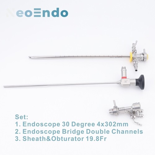 Cistoscopio rígido de urología 30 grados 4x302 mm con funda y puente endoscopio - Imagen 7 de 22