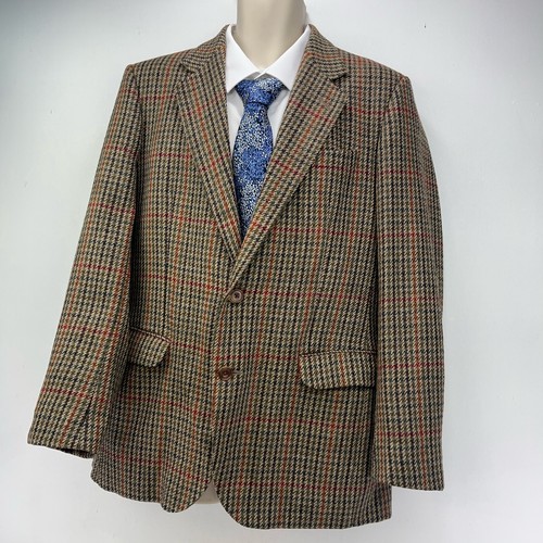 Blazer Daks Signature para hombre talla 40R chaqueta de tweed lana marrón cuadros - Imagen 3 de 16