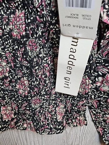 Madden Girl Damen schwarz Puffärmel quadratischer Ausschnitt Bauerntop Größe XL 14-16 - Bild 4 von 5