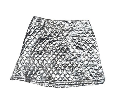 Vintage Rave City Reflective, Quilted Silver Mini Skirt Women s Small