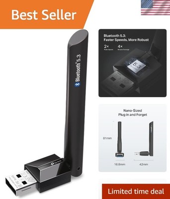 Bluetooth 5.3 Long Range USB Adapter for Effortless PC Connectivity   UB500
