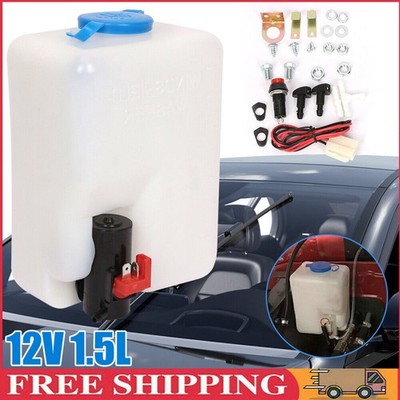 12V Universal Windshield Washer Pump Bottle Tank Kit Windscreen Washer Bottle