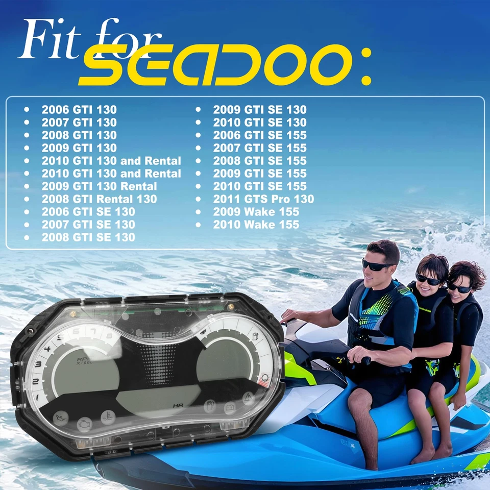 LCD Speedometer Gauge Cluster & Beze for 278002273 Sea-Doo GTI GTS 130 155 - Image 3 of 4