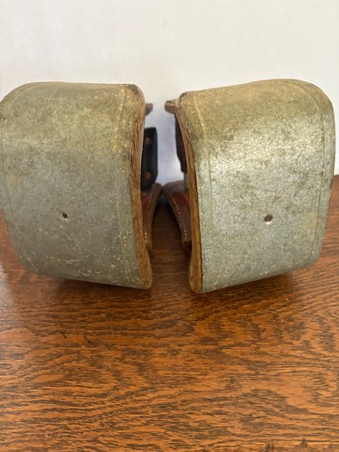 Staffe a campana 4" rilegate in metallo + battistrada in pelle, per sella. Sovrapposizione in pelle - Foto 4 di 5
