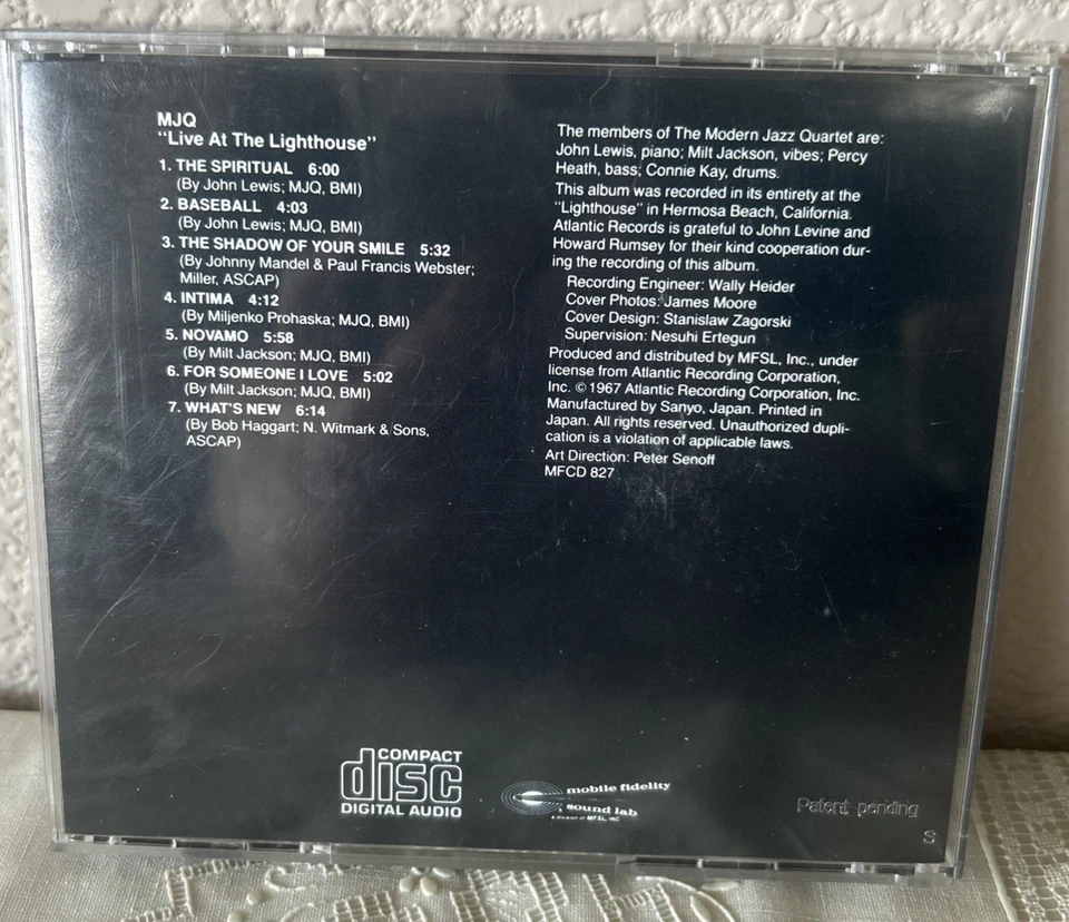 MJQ-современный джазовый квартет-Live Lighthouse-Sanyo Япония Mobile Fidelity MFSL CD - Изображение 2 из 3