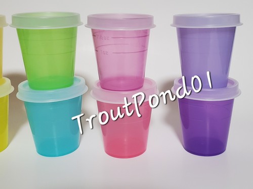 TUPPERWARE Midgets Mini Bowls 2oz Set 10 Small Cups Purple Lilac Blue Pink Red + - Picture 4 of 12