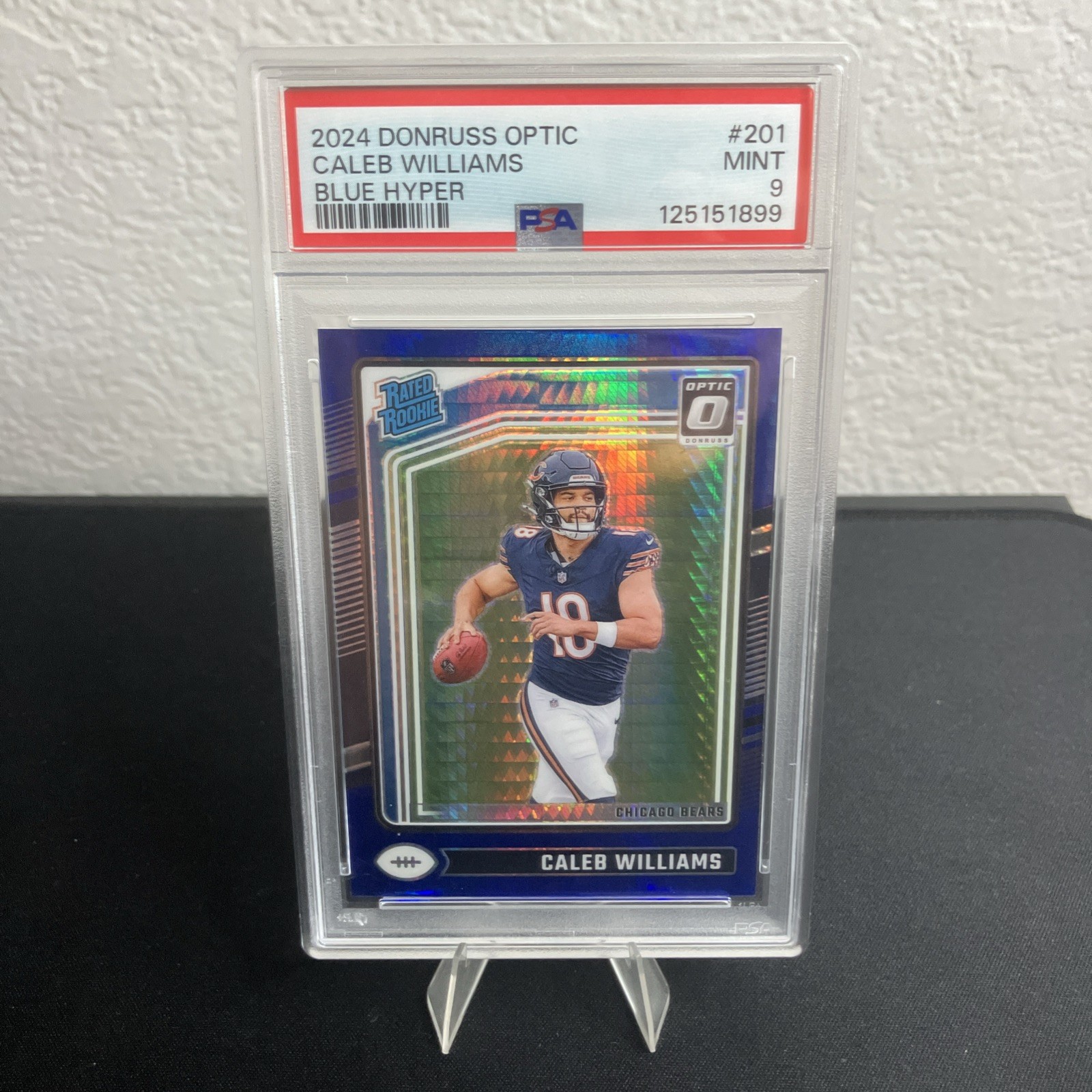 2024 Panini Donruss Optic - Rated Rookie Caleb Williams Blue Hyper Prizm Psa 9