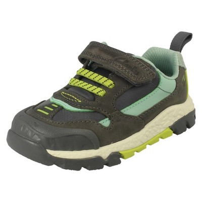Jungen Clarks Leder Freizeit Klettverschluss Turnschuhe Schuhe-Steggy 2 Park