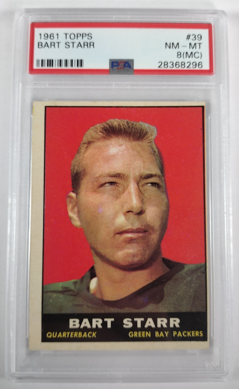 1961 Topps Bart Starr #39 PSA 8 MC Green Bay Packers HOF Vintage view 1