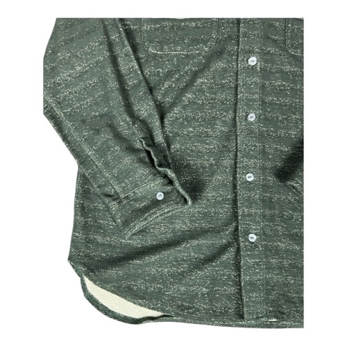 The Normal Brand Textured Knit Shirt Gray Striped Cotton Men L Button Up Pockets - Picture 3 of 11