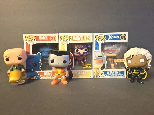 Funko Pop! Vinyl Marvel X-Men Lot Magneto Beast Storm Wolverine Weapon X