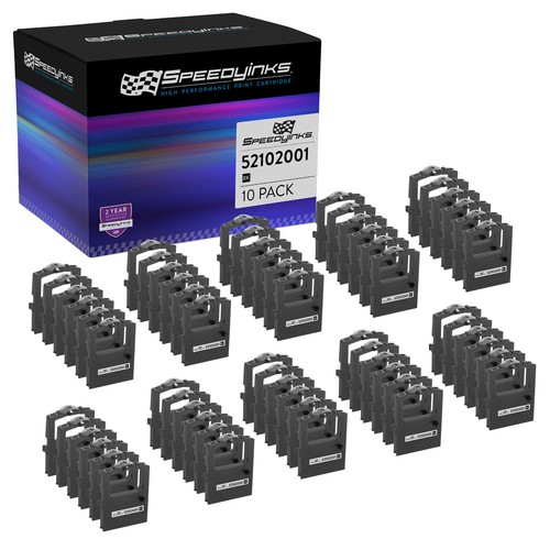 10PK Compatible Okidata 52102001 (6 pack) Black Printer Ribbon Cartridges - Afbeelding 1 van 4