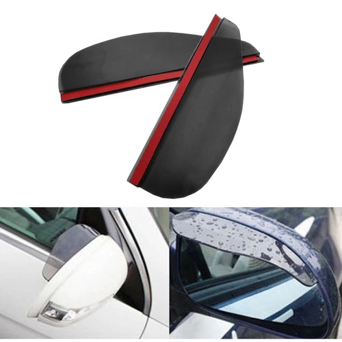 Black Rear View Side Mirror Rain Board Eyebrow Guard Sun Visor Car Accessories 2