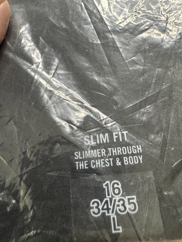 Calvin Klein Steel Slim-Fit Herringbone Dress Shirt Black Men's Size 16 34/35 - Bild 4 von 5