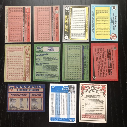 Tony Perez Rookie Cup 28 Lot 60s 70s 80s Topps Fleer Donruss Kelloggs + pin - Picture 4 of 9