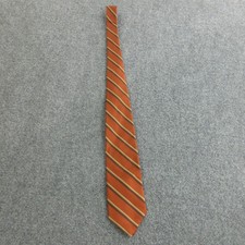Vtg Brooks Brothers Tie Mens One Size Orange Diagonal Stripe Pure Silk 346 USA