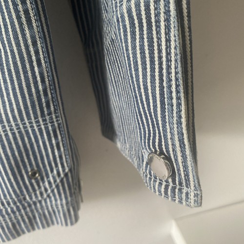 VTG LRL Ralph Lauren Denim Railroad Jacket Women Size S/M Blue Fireman Clasp - Picture 8 of 13