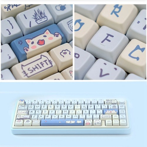 148 Tasten MDA-Tastenkappen Meow Meow-Thema PBT Einseitige Wärmesublimierun9250 - Bild 10 von 10