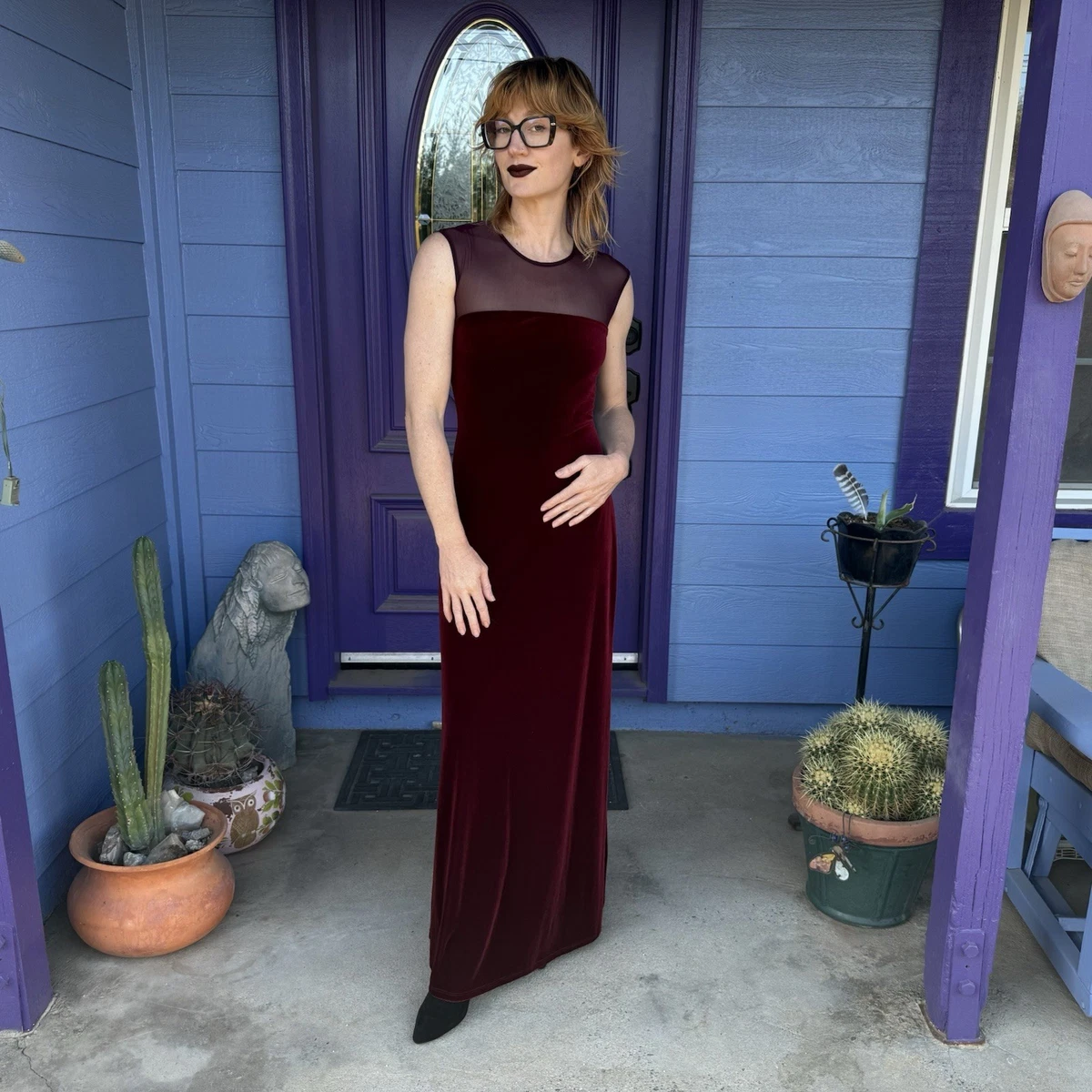 ebay burgundy dress Red Formal Vintage Dresses for Women for sale pants-size-42w