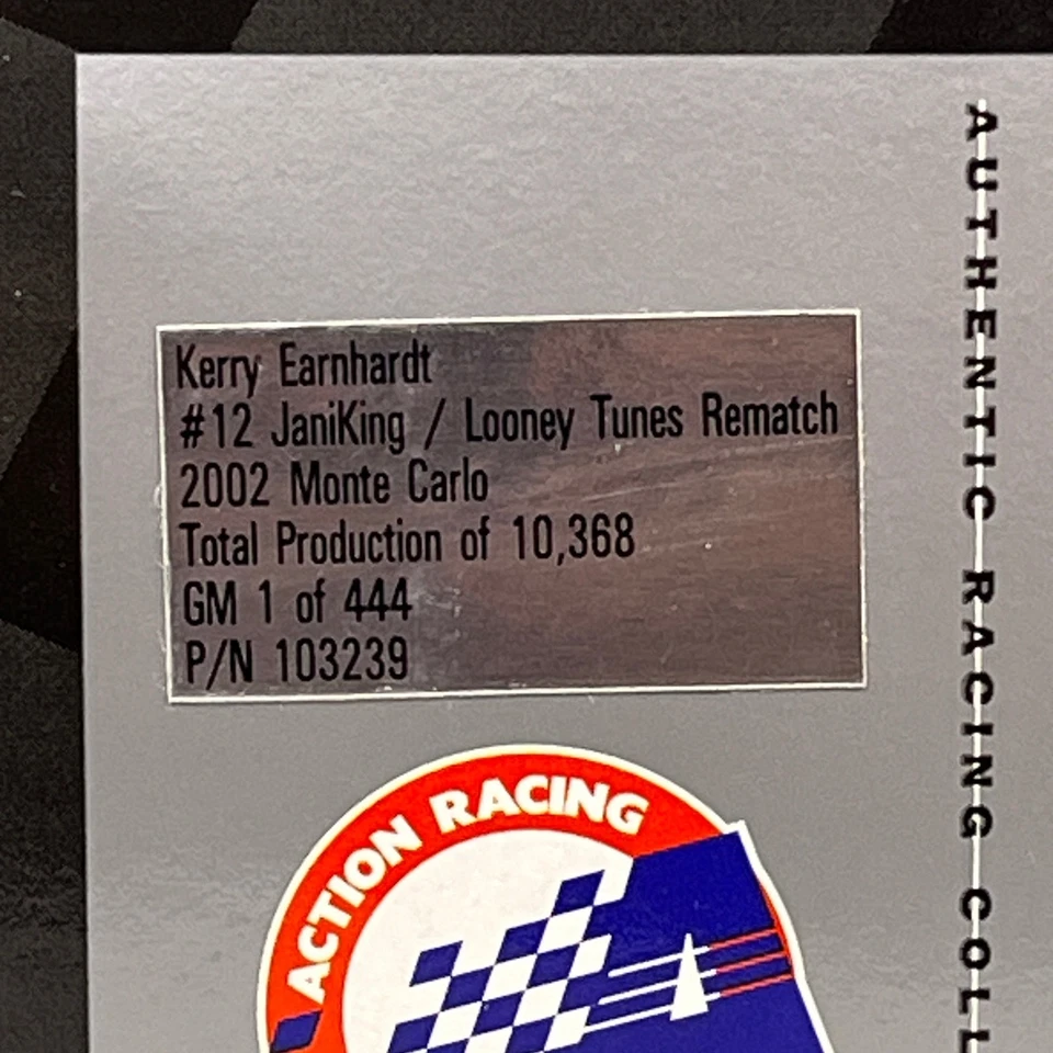 Action 1:24 Kerry Earnhardt #12 JaniKing Looney Tunes 2002 Monte Carlo Diecast - Image 3 of 4
