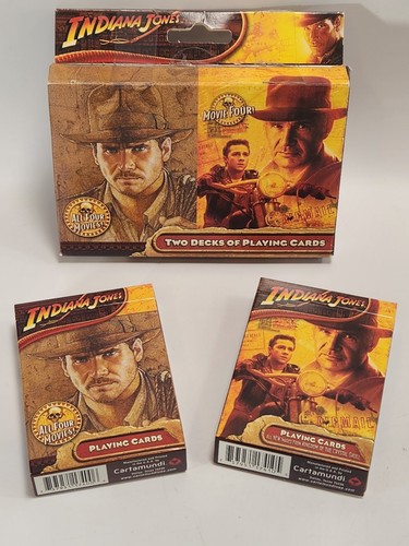 Indiana Jones 2 Decks Of Playing Cards / EUC+ MINT! - Picture 1 of 17