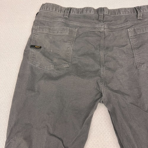 Ariat Pants Mens 44x32 Gray Rebar M5 Straight Leg Canvas Workwear Casual - Picture 6 of 11