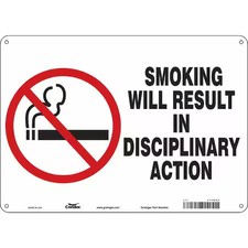 CONDOR 474K64 No Header, Smoking Will Result In Disciplinary Action, 14 in W x