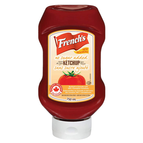 French's, ketchup de tomate, sin azúcar añadido, 750 ml/25,4 oz. (Importado de Canadá) - Imagen 2 de 5