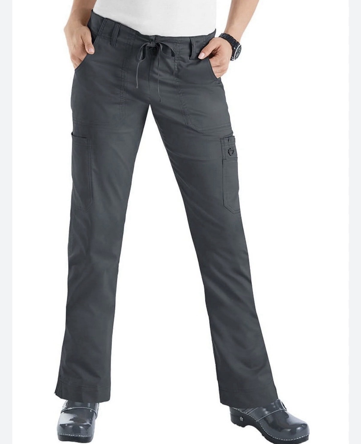 Koi Stretch XS Tall Gray Classics Lindsey 7-Pocket Cargo Scr