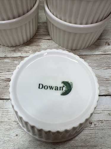 Lot of 6 Dowan Ramekins Oven Safe Creme Brulee, Souffle, Porcelain Custard - Picture 3 of 7