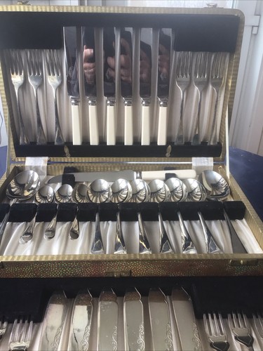 A Fabulous Original Art Deco 39 Piece Cutlery Set In A Faux Shagreen Case - Picture 3 of 24