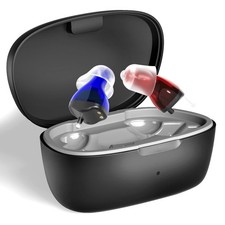 OTC Rechargeable Hearing Aids for Seniors Noise Cancellation In-Ear Black