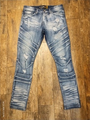 Raw X Jeans Mens 32x31 Dark Wash Denim Ribbed  Streetwear Y2K Hip Hop