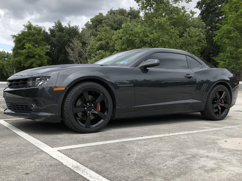 20x9 Black 5443 Wheels & 245/45ZR20 Tires Fits Camaro - SS Style Rims - Picture 7 of 7